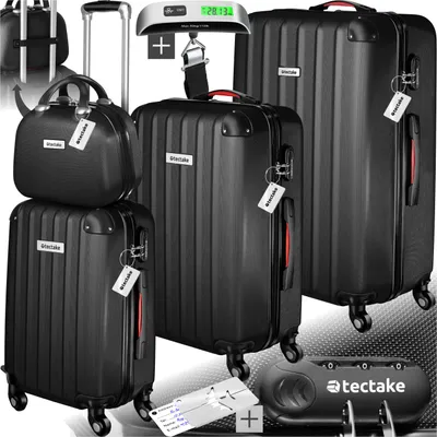 Produktbild von Hartschalenkoffer-Set Cleo 4-teilig, 3 Trolleys, 1 Beauty Case inkl. Kofferwaage und -anhänger