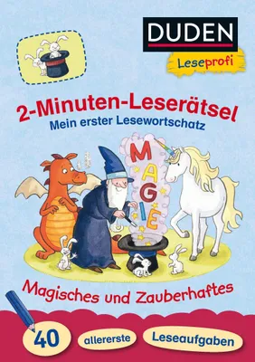Produktbild von Duden Leseprofi - 2-Minuten-Leserätsel: Mein erster Lesewortschatz. Magisches und Zauberhaftes.