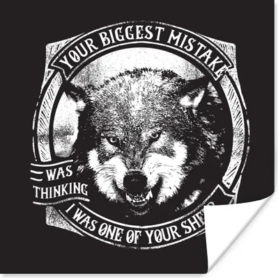 Produktbild von MuchoWow® Poster Wolf - Vintage - Illustration 75x75 cm - Wand Dekoration