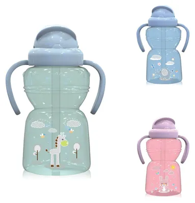Produktbild von Baby Care Kinder Trinkflasche 325 ml Sport Sipper Trinkhalm Griffe ab 6 Monaten grün