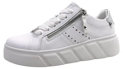 Immagine prodotto di Scarpe da donna Rieker, modelli Rock, Lorica e Alabama, scarpe stringate, colore bianco, adatte al tempo libero