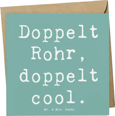 Produktbild von Mr. & Mrs. Panda Grußkarte Spruch Fagott Doppelt Cool - Meeresbrise - Geschenk, anlasskarte, faltkarte, Instrument, Musiker, doppelkarte, Orchester, Lernen, Musik