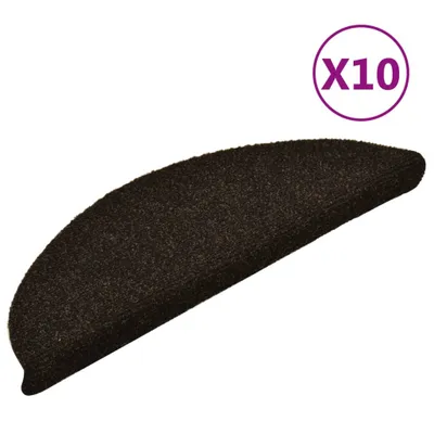 Zdjęcie produktu dla Maty pod stopnie Samoprzylepne 10 szt. 56x17x3 cm Ciemnobrązowe Półokrągłe