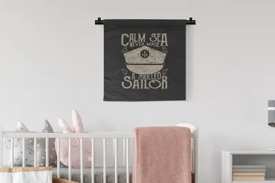 Produktbild von MuchoWow® Wandteppich Wandbehang Jahrgang - Segeln - Hut 60x60 cm Tapisserie Dekoration Wandtuch - Dekorationen - Wand Decke