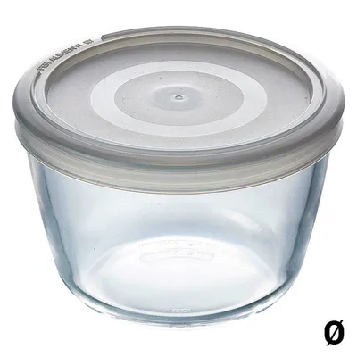 Produktbild von Pyrex Cook&Freeze Runde Vorratsdose mit Deckel, 12 cm – 0,6 l, Borosilikatglas, extra widerstandsfähig, Ofenfest