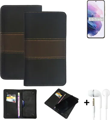 Produktbild von K-S-Trade Handyhülle + Kopfhörer kompatibel mit Samsung Galaxy S21+ 5G SD888 Schutzhülle Walletcase Bookstyle Tasche Schutz Case Hülle Wallet