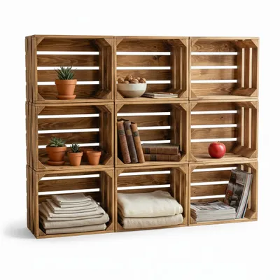 Produktbild von Holzkiste geflammt 40x30x25cm - Obstkiste Regalbox mit & ohne Zwischenboden