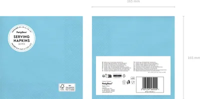 Produktbild von Servietten Papier 33x33cm 2-lagig 20 Stück Hellblau