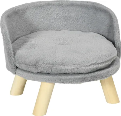 Produktbild von Pawhut PawHut pelíšek pro psy - Vyvýšený pelíšek s polštářem - Ø40,5 - Max. 5KG - šedý