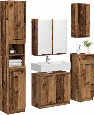 Immagine prodotto di Set di mobili per il bagno con cassetto 5 pcs Legno vecchio