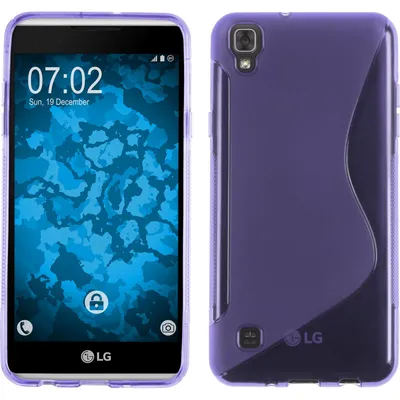 Produktbild von PhoneNatic Case kompatibel mit LG X Skin - lila Silikon Hülle S-Style + 2 Schutzfolien