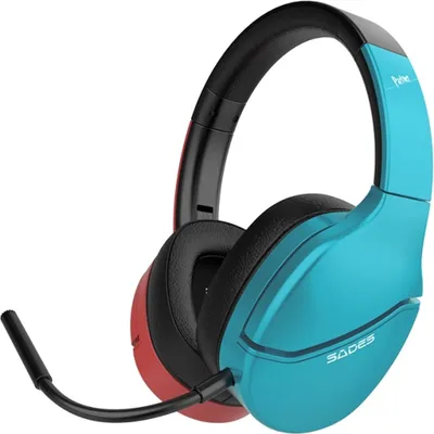 Zdjęcie produktu dla Zestaw słuchawkowy do gier Sades Partner SA-204 (odłączany mikrofon, bezprzewodowy, stereo, nauszny, Bluetooth 5.0, w stylu Nintendo)