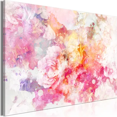 Produktbild von Italienischer Leinwand Leinwandbild - Explosion of Flowers (1 Part) Wide 30x20 cm Abstrakt b-C-0906-b-a