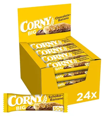 Zdjęcie produktu dla Corny Big Chocolate Banana Mleczna czekolada i kawałki banana 24 opakowania