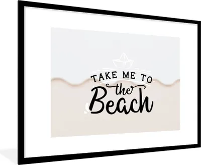 Produktbild von MuchoWow® Gerahmtes Poster Sommer - Weiß - Rosa 90x60 cm - Poster mit Schwarzem Bilderrahmen Wandposter Rahmen Foto Bilder - Wanddekoration - Fotos