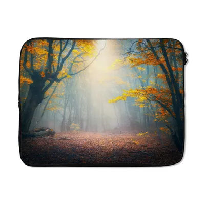 Produktbild von MuchoWow® Laptop Hülle 15 Zoll Wald - Nebel - Herbst Laptoptasche - Laptoptasche - Sleeve - Rundum-Schutz