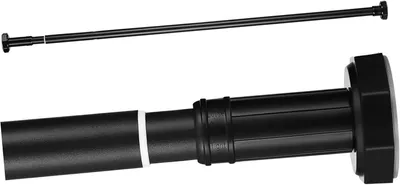 Produktbild von Ausziehbare Gardinenstange 110-200cm Schwarz Edelstahl ohne Bohren