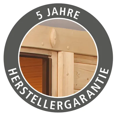 Produktbild von KARIBU Elementsauna Paradiso 1, 68 mm Fichte, Innenmaße 139x104x192 cm, Innensauna für 2 3 Personen, mit bronzierter Ganzglastür, Liege und Rückenlehne aus Espenholz, Ofenschutzgitter