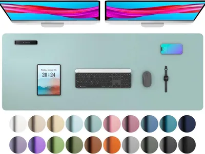 Zdjęcie produktu dla Aothia podkładka pod mysz ze skórypoliuretan wodoodporna jasnoniebieska 122x43cm