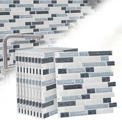 Produktbild von VA-Cerulean Fliesenaufkleber Küche Tile Stickers 3D Selbstklebende Fliesen Klebefolie Wandaufkleber für Bathroom Deckenplatten Kitchen, Type P