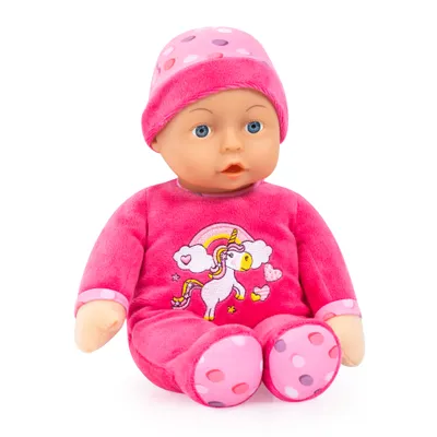 Produktbild von Bayer Design 93029AC Babypuppe, Spielpuppe, Kuschelpuppe, weich, ca. 30 cm, Rosa, Einhorn
