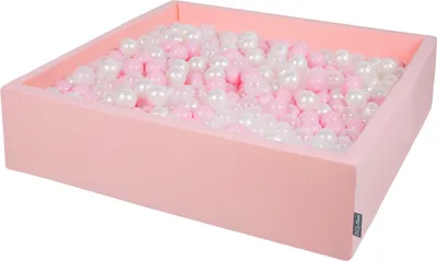 Obrázok produktu pre KiddyMoon 120x30cm/200 loptičiek ∅ 7cm Štvorec Detské penové loptičky  vyrobené v EÚ, Ružová: Prášková Ružová Perleťová Priehľadná