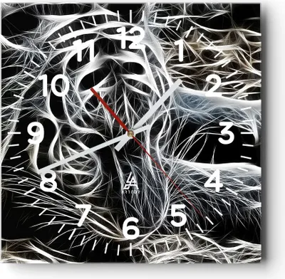 Produktbild von Wanduhr - Quadrat - Glasuhr - Abstraktion modern - 40x40cm - Schleichendes Uhrwerk - Lautlos - zum Aufhängen bereit - Dekoration Modern - Wanddekoration aus Glas - C4AC40x40-3561