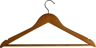 Produktbild von TrendLine Kleiderbügel mit Steg 5 Stück Holz natur-dunkel