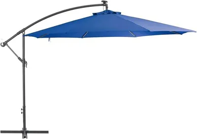 Produktbild von Ampelschirm mit Alu-Mast, Balkon Sonnenschirm, Marktschirm, Garten, Balkon Schirm, Sonnen Schirme, Balkonschirm, 350 cm Blau