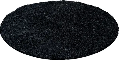 Produktbild von Villa Möbel Lifiva Wohnzimmer-Teppich, Hochflor-Teppich, Shaggy, Einfarbig, Farbe:Anthrazit, Grösse:120 cm Rund
