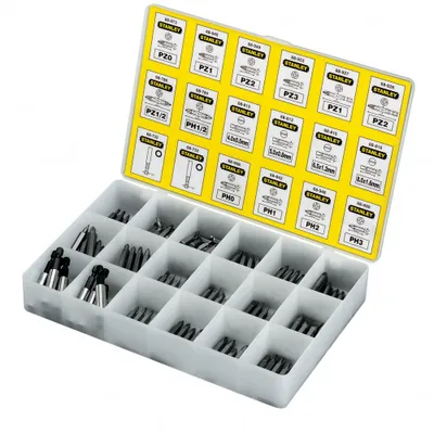 Obrázok produktu pre Sada bitov: phillips, posidriv, 1/4" rukoväť, 200 kusov[p].
