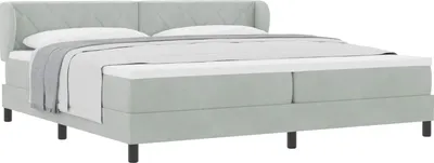 Obrázek produktu pro vidaXL Skříňová postel s matrací světle šedá 200 x 200 cm sametová