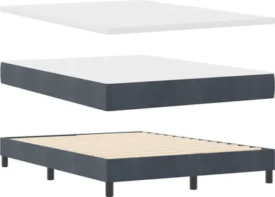 Zdjęcie produktu dla Łóżko Tapicerowane 160x200 Szare z Zagłówkiem Dwuosobowe do Sypialni