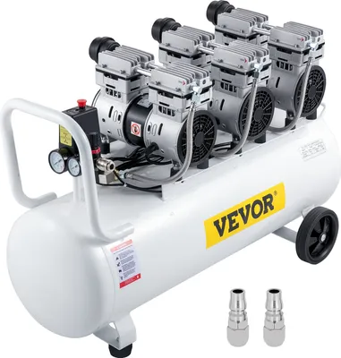 Produktbild von Flüster Kompressor Ölfrei Luftkompressor 22 Gallonen 100L Druckluft Leise mit 2 Manometer für Hausreparatur, Reinigung der Fußbodenheizung, Blechlackierung, Stahlluftpistole, Zahnmedizin usw.