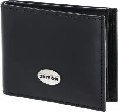 Produktbild von oxmox Leder Geldbörse Leather Pocketbörse Pure Metal Round Black schwarz