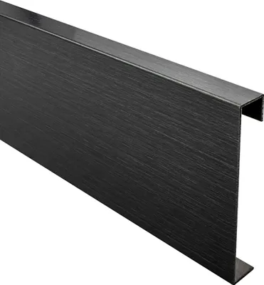 Produktbild von Sockelleiste Edelstahl Fußbodenleisten V2A L250cm 60mm schwarz anthrazit gebürstet Profil 2,5m