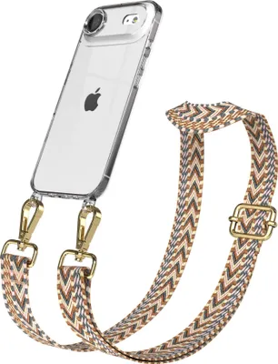 Produktbild von EAZY CASE Handykette - Verstellbarer Trageriemen kompatibel mit Apple iPhone Air, Handykordel mit transparenter Silikon-Hülle, Band in Braun