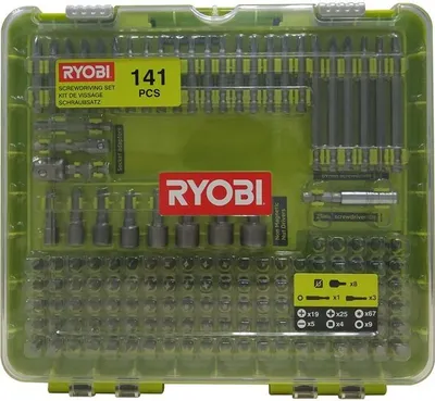 Produktbild von Ryobi RAKD141 Kit 141 Bits 1/4" Sechskant-Bits, Steckschlüsseleinsätze, Bohrschrauber