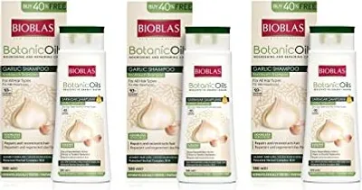Produktbild von 3x Knoblauch Shampoo 500 ml Bioblas, Geruchlos, Anti Haarausfall Frauen und Männer Megapack