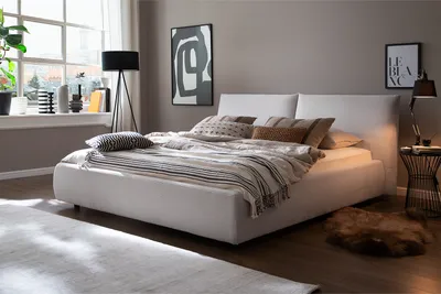 Produktbild von KAWOLA Bett HENRY Polsterbett Cord weiß 140x200cm