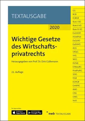 Produktbild von Wichtige Gesetze des Wirtschaftsprivatrechts
