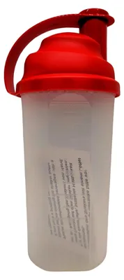 Produktbild von Shaker Set von Buchsteiner I 3 x Eiweißshaker rot I 700 ml Shaker mit integriertem Sieb + 3 x Dosierlöffel