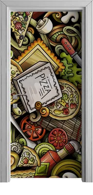 Produktbild von Tür Selbstklebende 90x210 cm Türfolie Türtapete Klebefolie - Pizza Italy Essen