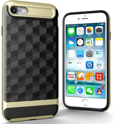 Produktbild von Hülle für Apple iPhone 8 Backcover Case Handy Schutzhülle - Cover 3D Prisma Design Gold