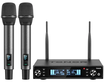 Zdjęcie produktu dla Mikrofon bezprzewodowy - Mikrofon ręczny UHF - Zasięg 80 m - Akumulator - Karaoke