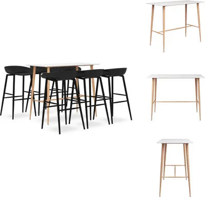 Produktbild von vidaXL 7-tlg. Bar-Set Weiß und Schwarz -  Essgruppen
