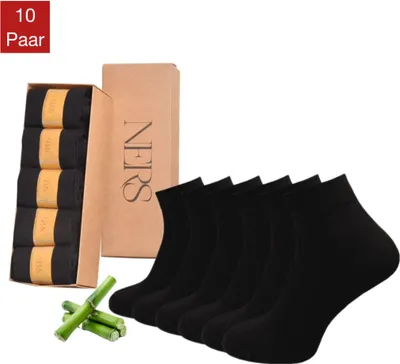 Produktbild von 10 Paar Kurzsocken aus Bambus für Damen und Herren ohne drückende Naht, ohne Bund, gegen Schweißfüße