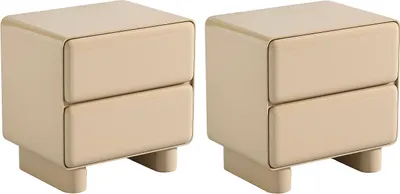 Produktbild von Set aus 2 Nachttischen mit 2 Schubladen – MDF – Beige lackiert – AUNELA