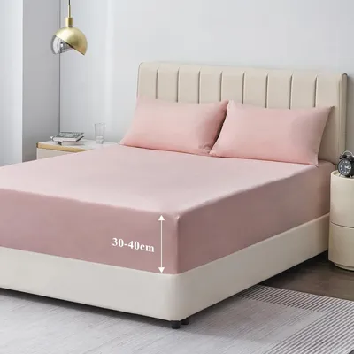 Productafbeelding van Roze spreihoes, 180 x 200 x 40 cm, elastisch, voor de slaapkamer