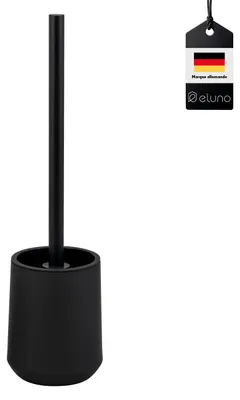 Image de Ensemble WC eluno TESERO, brosse WC avec 1 tête de rechange noire, en plastique robuste noir